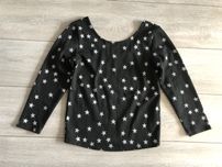 Bluzka crop top reserved 38 M czarna w gwiazdki rękaw 3/4 krótki