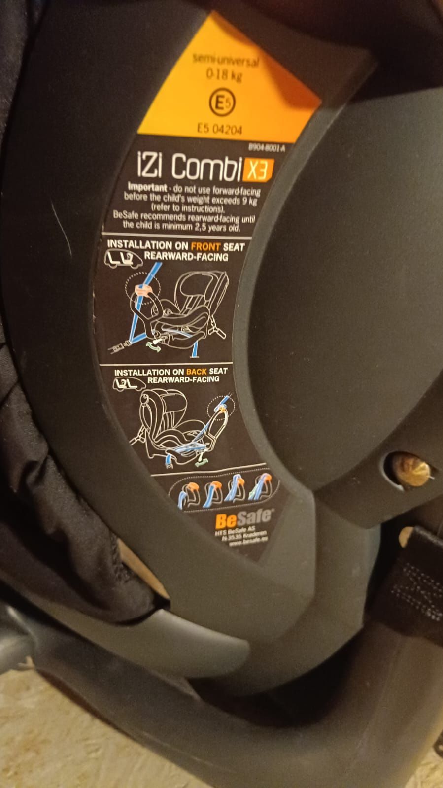 Krzesełko do Auta BeSafe IZI Combi X3