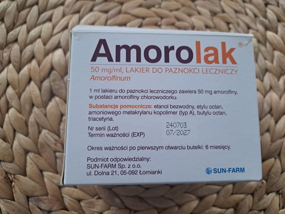 Amorolak 3 ml lakier do paznokci cały zestaw