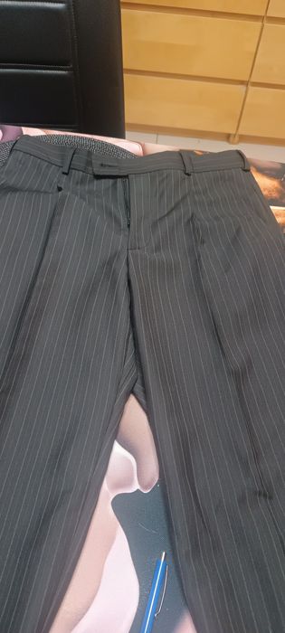 Garnitur męski trzyczęściowy 46/170 czarny w prążki Summer Cha/stan id