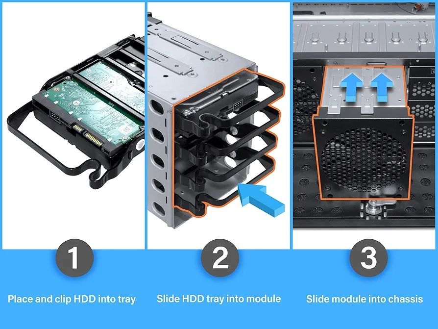 Chassis 4U de servidor 15 baias Rosewill RSV-R4000U