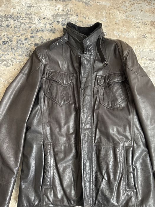 Шкіряна зимова куртка чоловіча