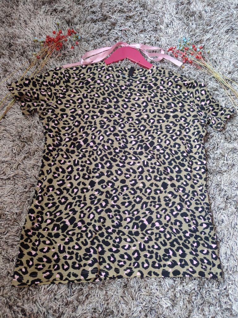 Bawełniany T-shirt w Panterkę Rozmiar Xs