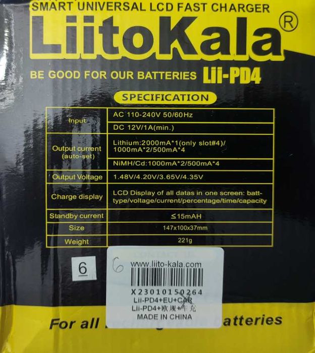 Ładowarka wielofunkcyjna Liitokala Lii-PD4 do akumulatorów 18650/AAA