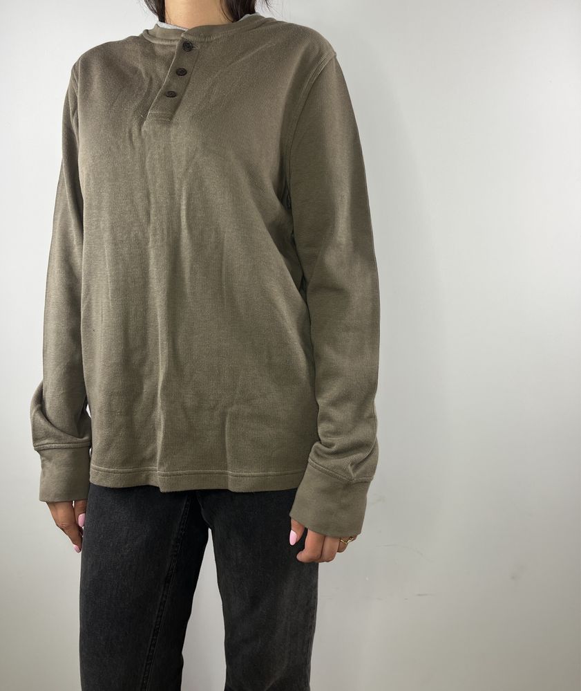 Khaki brazowa bluzka meska z dlugim rekawem Craft&Barrow rozmiar M