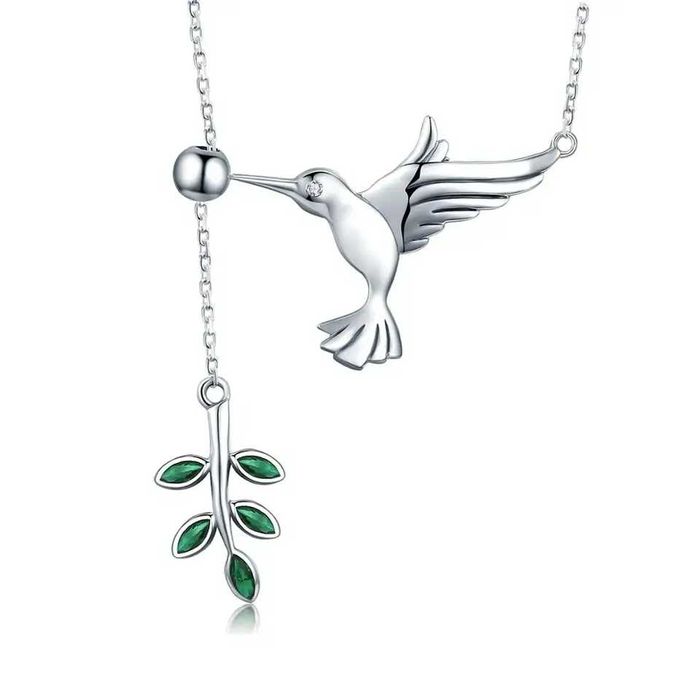 Colar em prata esterlina - Colibri / Beija-flor