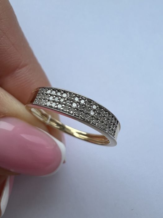 Золотое кольцо с бриллиантами р.16 желтое золото 585 проба