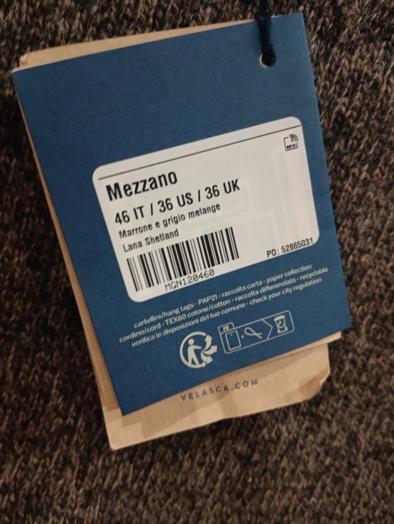 Новый шерстяной свитер Velasca Mezzano
