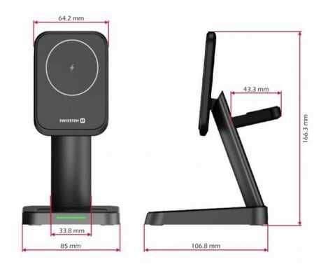 SWISSTEN BEZPRZEWODOWA ŁADOWARKA 3w1 22,5W (kompatybilna z MagSafe),