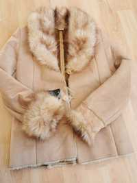 płaszcz płaszczyk futerko futro kożuszek kożuch zamszowy zamsz zimowy