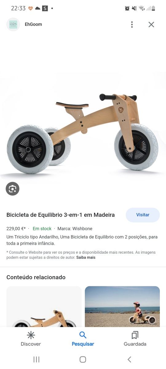 Bicicleta de madeira