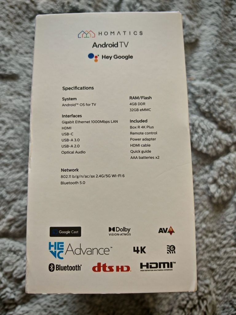 Homatics Box R 4K Plus - Google Android TV Chromecast