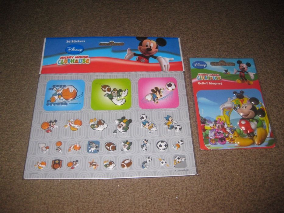 Pack de Stickers 3D e um Íman do Mickey Mouse/Novos e Embalados!