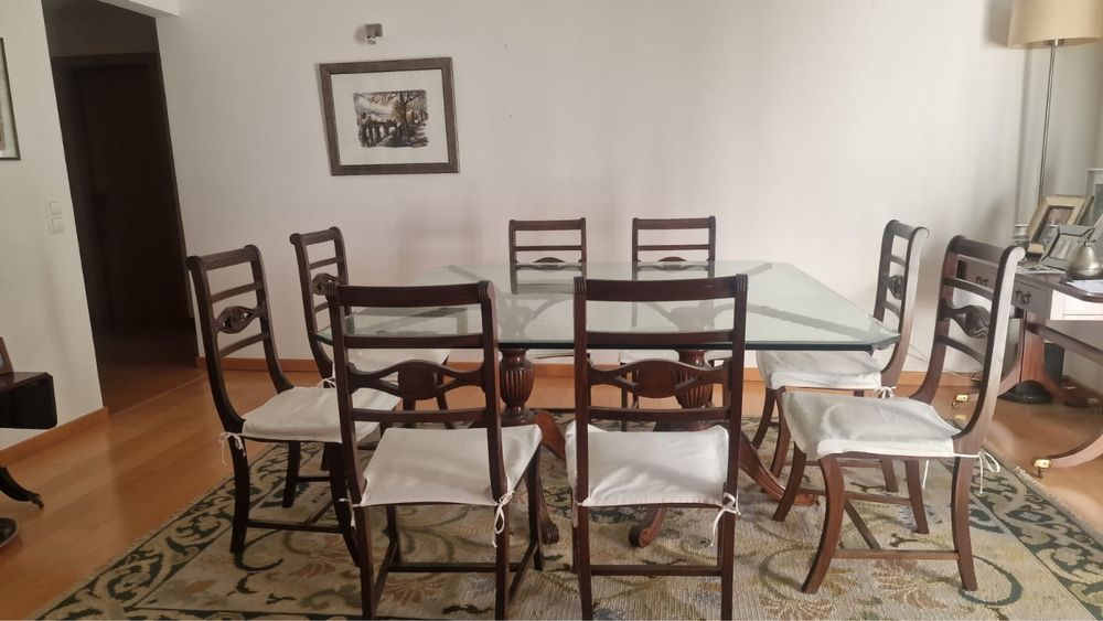 8 cadeiras em madeira nobre vintage recolha urgente