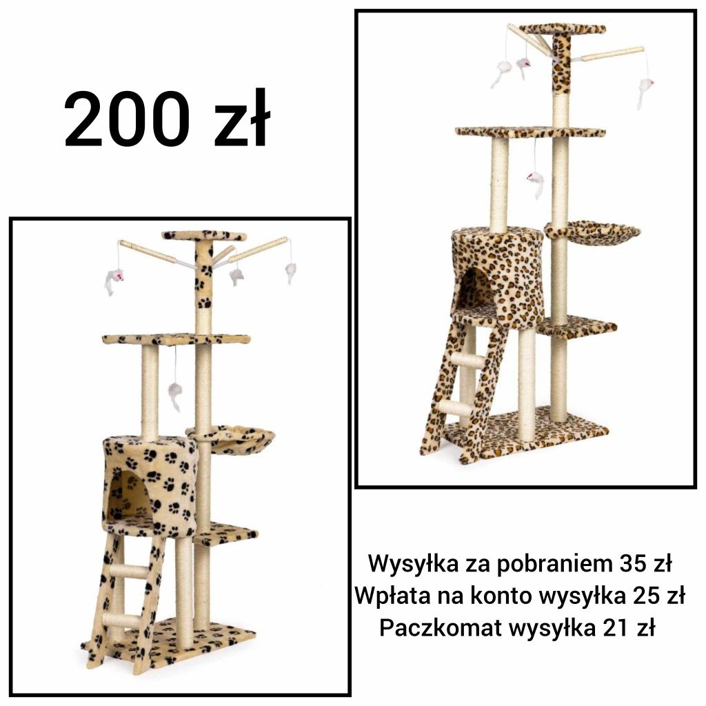 Nowy   Drapak dla kota domek drzewo legowisko 138cm XL