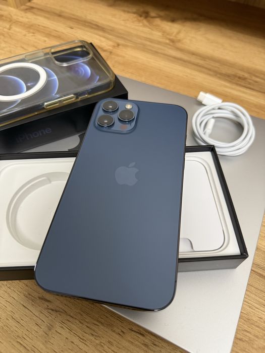Телефон Apple iPhone 12 Pro Max 128 Gb Neverlock Pacific Blue акб 71%