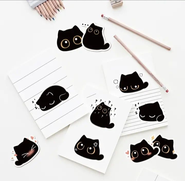 Stickers/ autocolantes gato preto