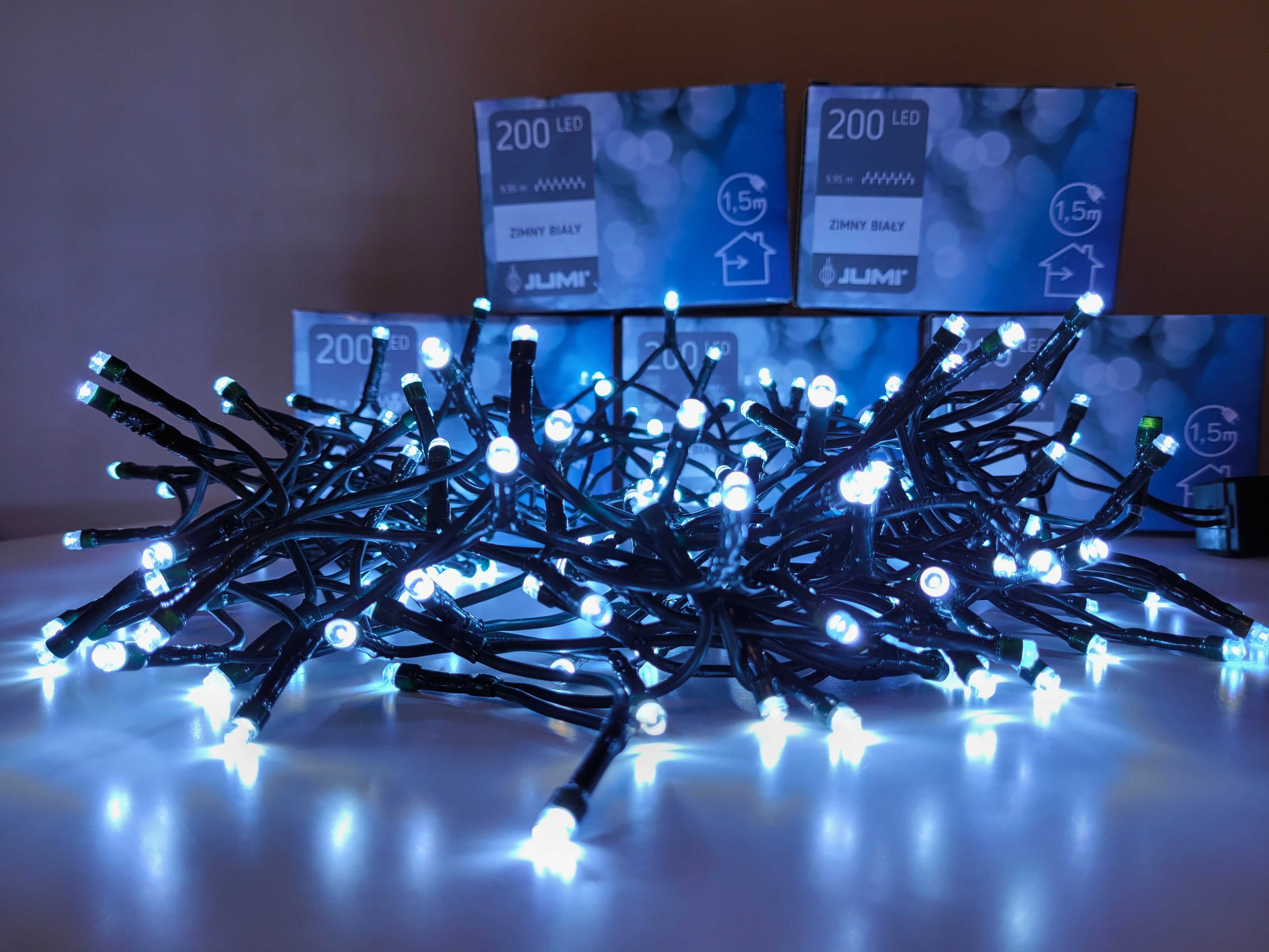 NOWE Lampki choinkowe świąteczne 200 LED wewnętrzne
