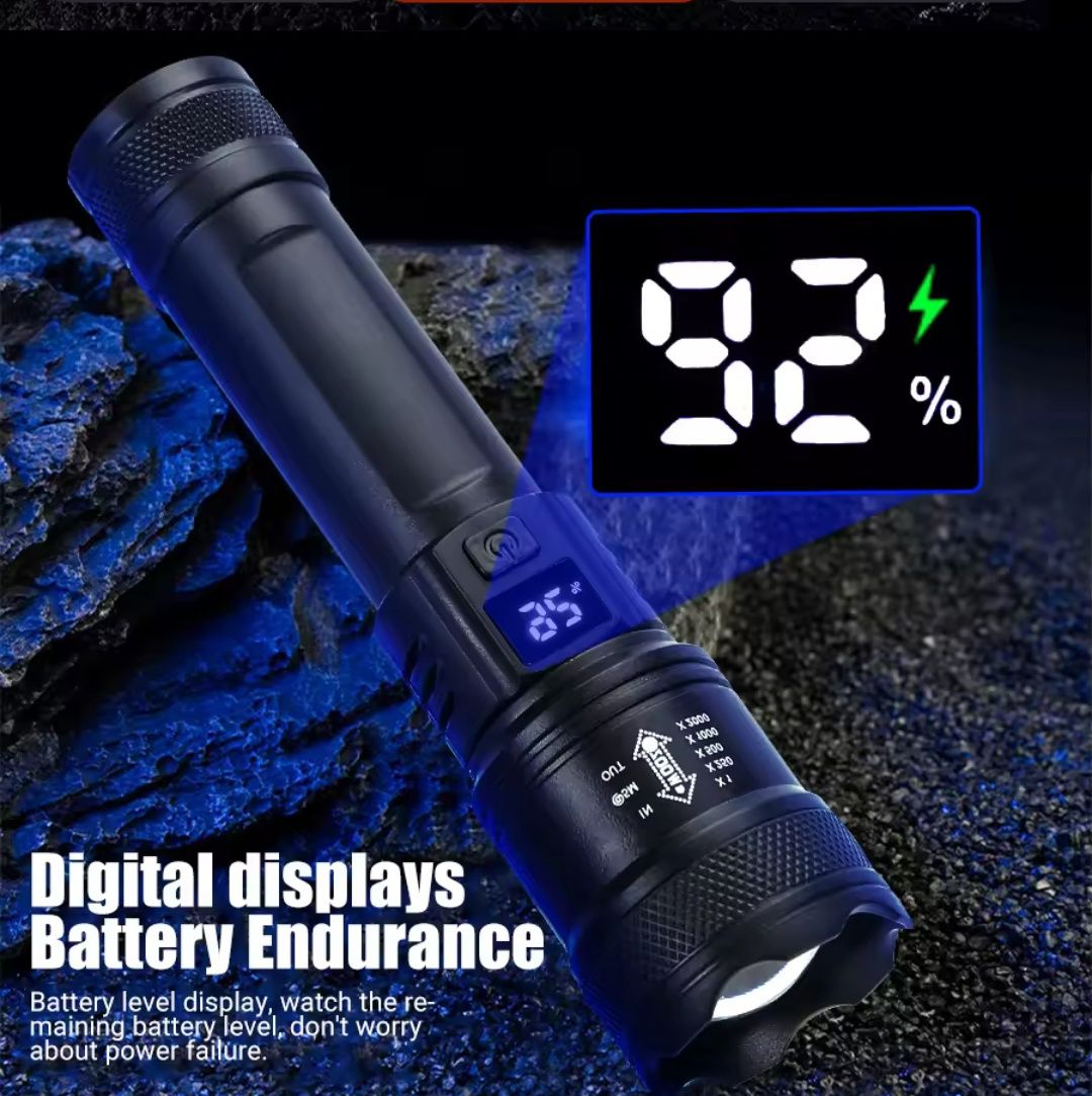 Latarka led 1000 lum 3 tryby świecenia usb