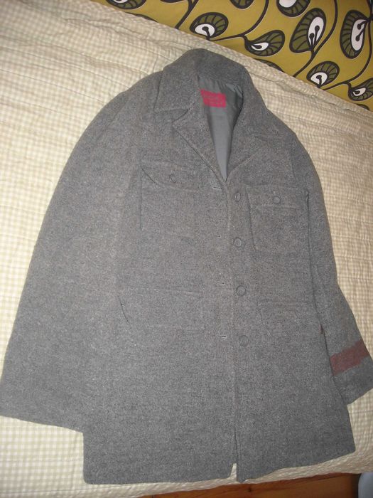 Sobretudo casaco cinzento estilo militar