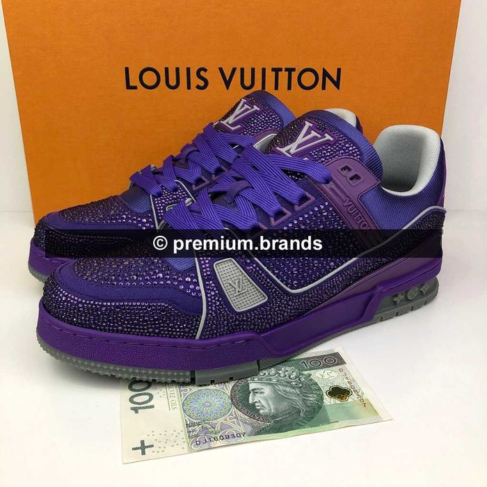 Buty Louis Vuitton Trainer Sneaker fioletowe krzystałki rozmiar 44
