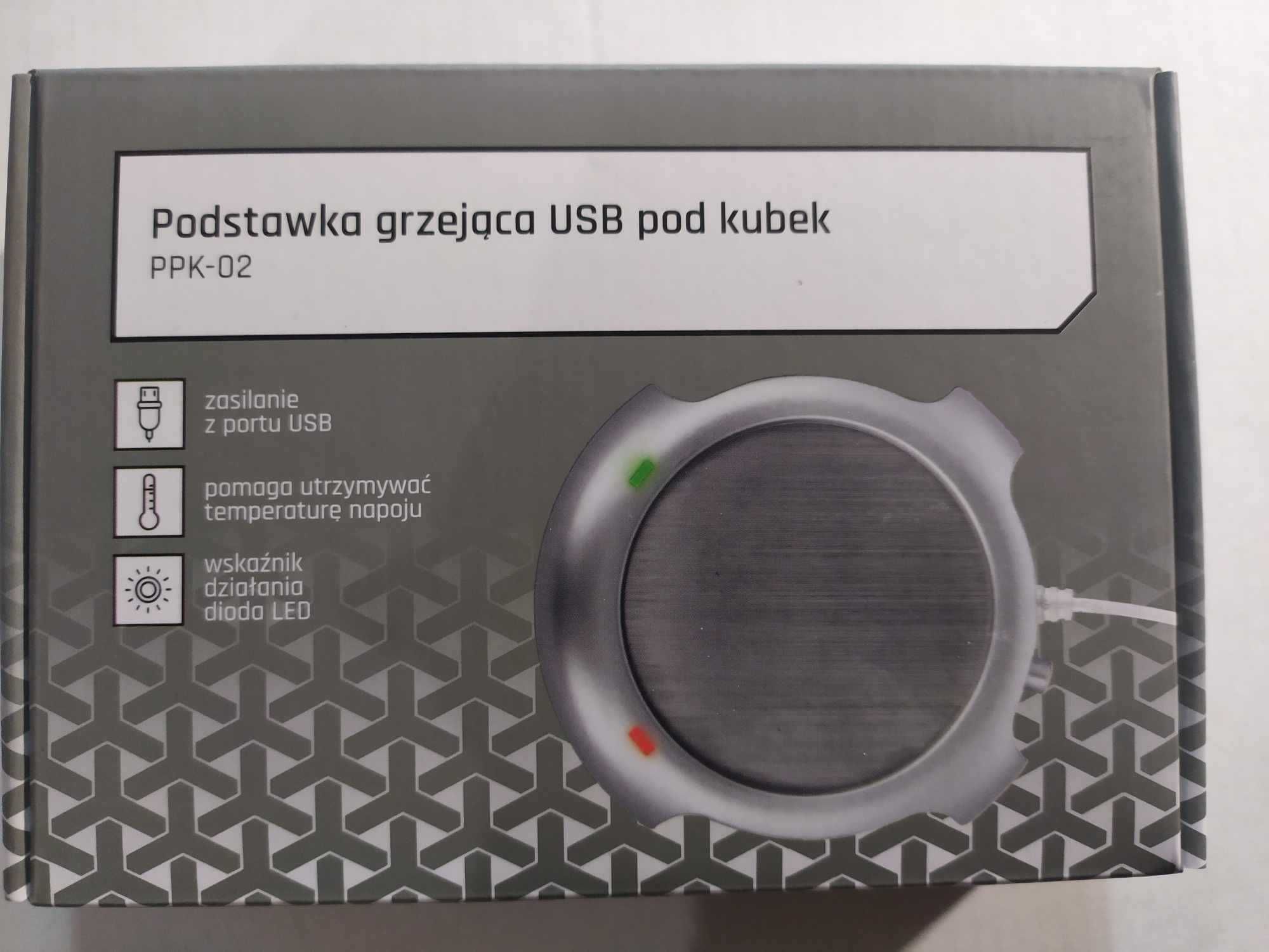 Podstawka Grzejąca USB pod Kubek srebrna