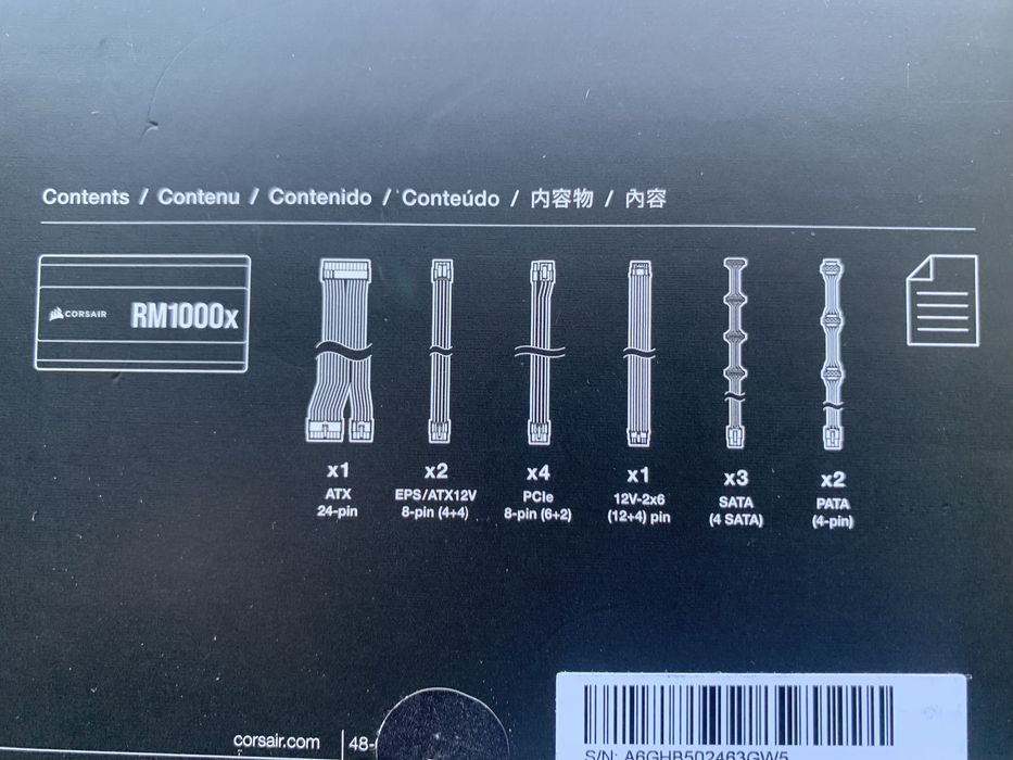 Блок живлення Corsair RM1000x ATX 3.1 (CP-9020271-EU) 1000W