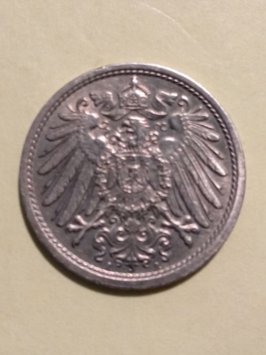Moedas 10 Pfennig 1900, 1907, 1920, 1921 e 1922 Alemanha