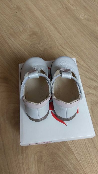 buty baleriny eleganckie trzewiki Emel roz 23 (14,3 cm) białe perłowe