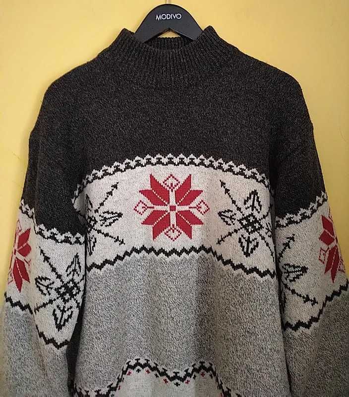 Sweter golf męski z podszewką z polaru TCM, rozm. M, wełna z akrylem
