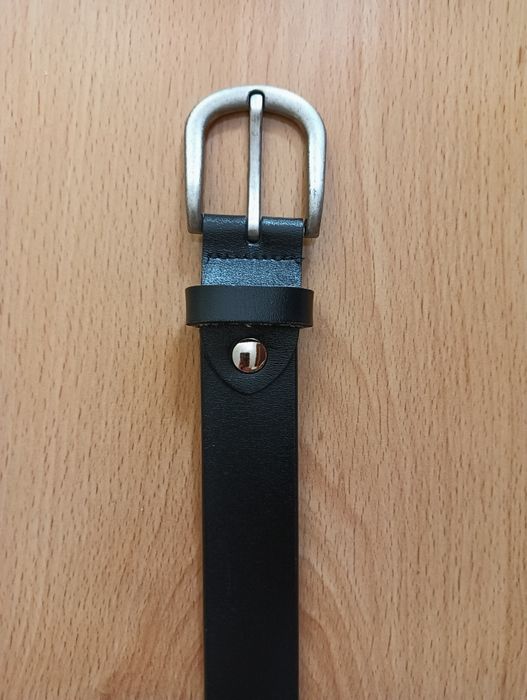 Pasek czarny damski ze skóry