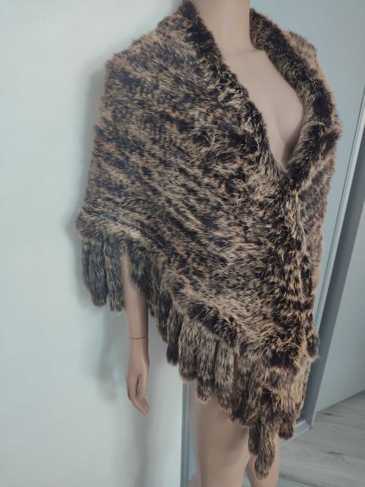 Yves Salomon меховая накидка шаль пончо