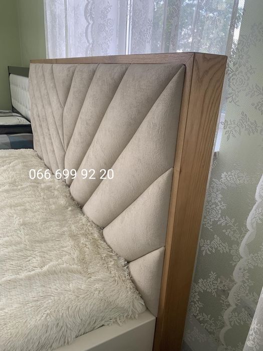 Ліжко "Стефанія" з ясена з підйомним механізмом