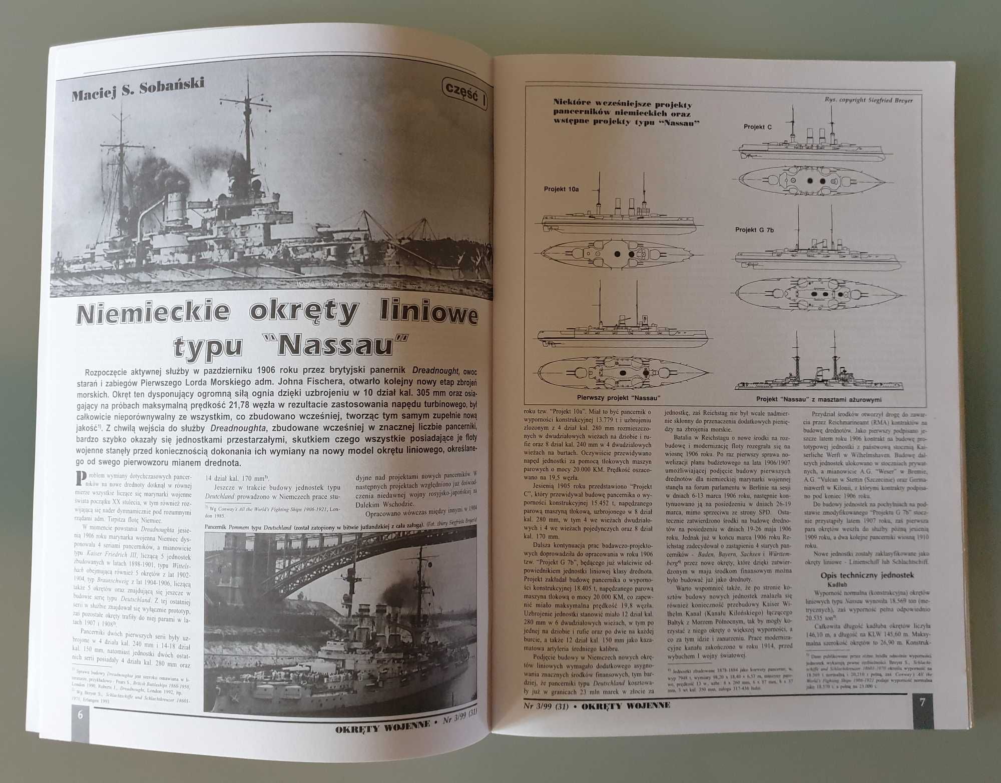 Magazyn "Okręty Wojenne" nr 2 (30) i 3 (31) z roku 1999
