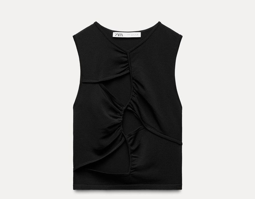 Wiskozowy top cut-out Zara. Nowy, wyprzedany, a TANIEJ!