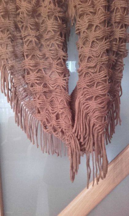 Szal/Komin brązowo-beżowy