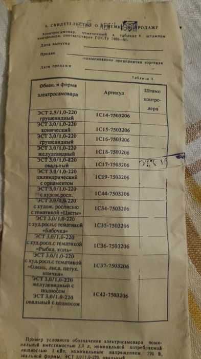 Рідкісний самовар Емальований електричний виробник Тула 1991