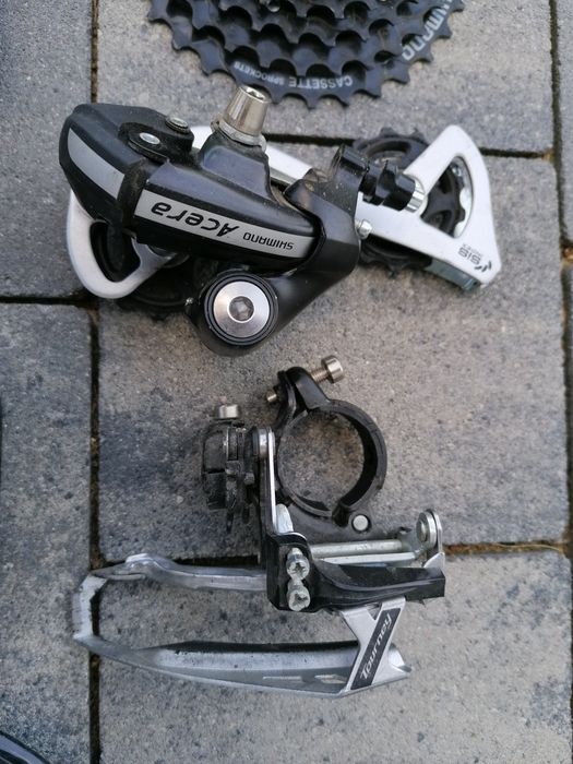 Napęd Shimano, manetki, przerzutka, korba, support