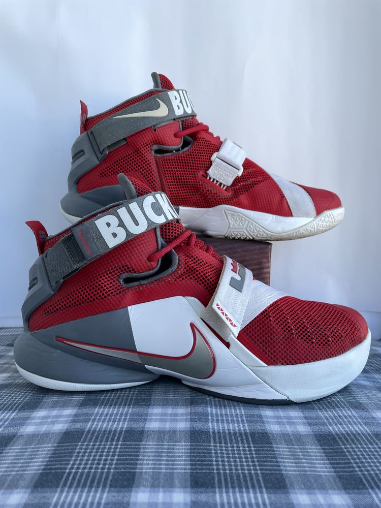 Nike LeBron Soldier IX 9 Premium Ohio State Buckeyes GLFF42