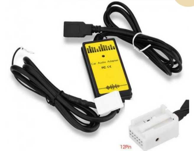 USB AUX адаптер для магнитол Audi Volkswagen Skoda 12 pin