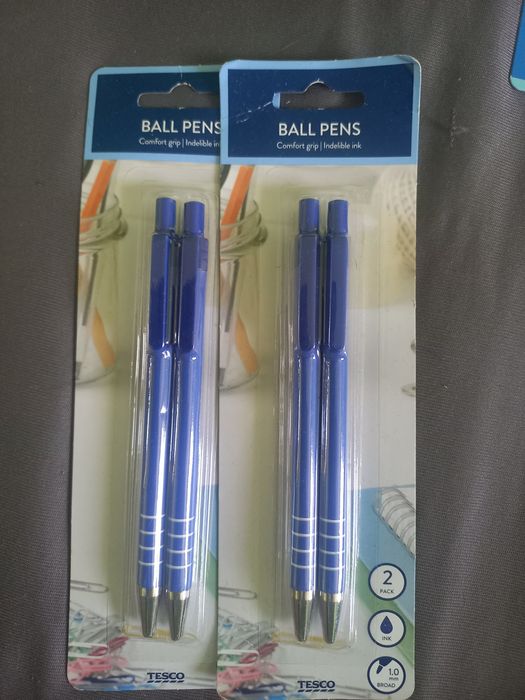 Długopis niebieski Tesco zestaw 2 szt. 1,0 mm