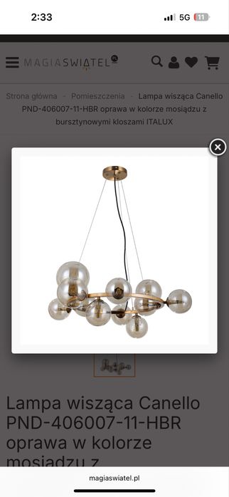 Lampa wiszaca canello