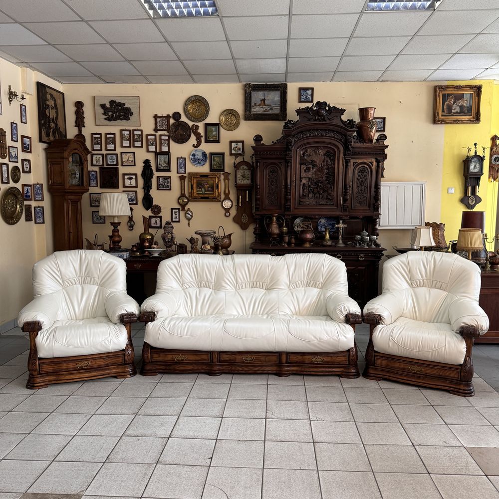 НОВЫЙ Кожаный комплект 3-1-1 диван шкіряний диван Мебель из Голландии