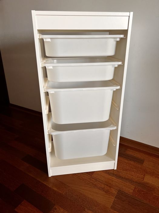 Regal Trofast Ikea Bialy 4 pojemniki na zabawki