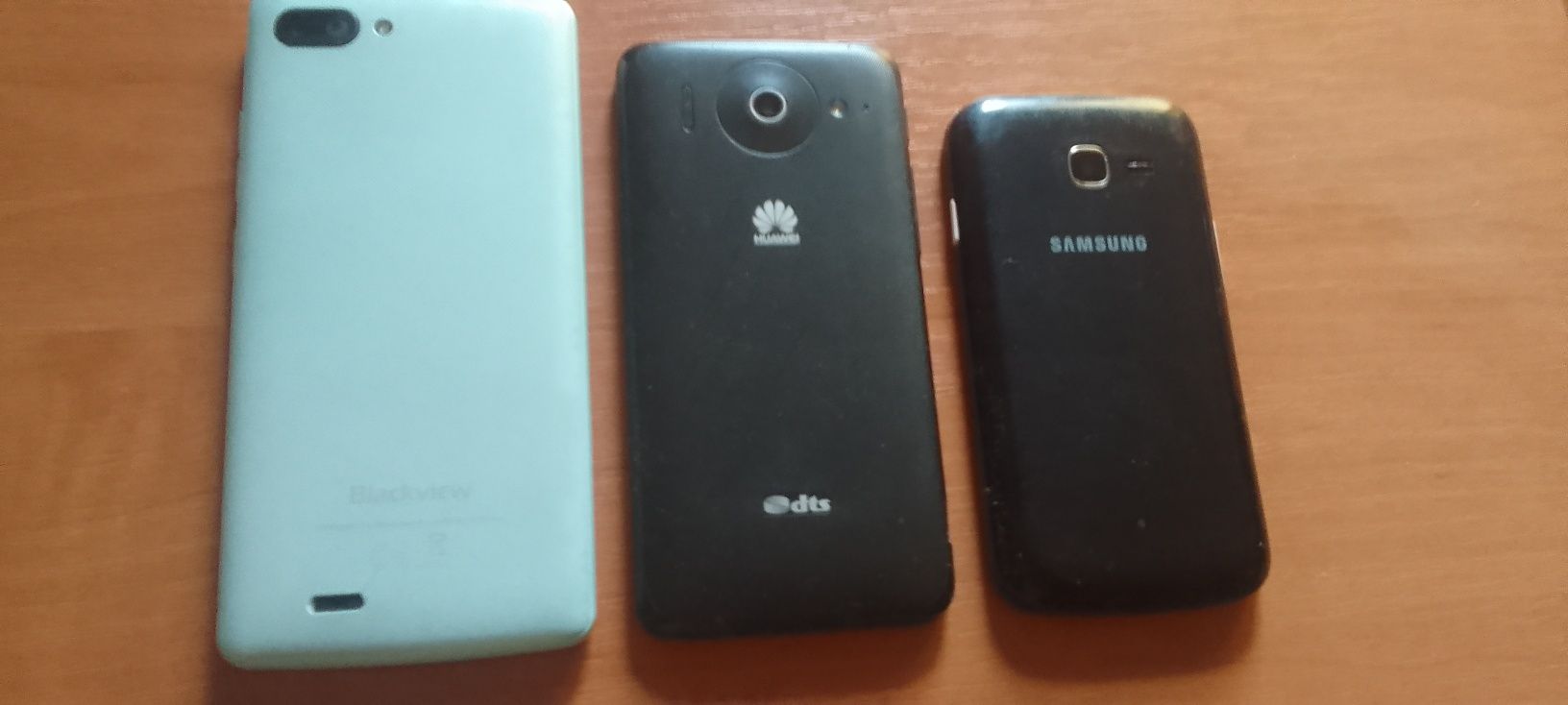 Смартфоны рабочие. Blackview A20, Huawej G510, Samsung S7262.
