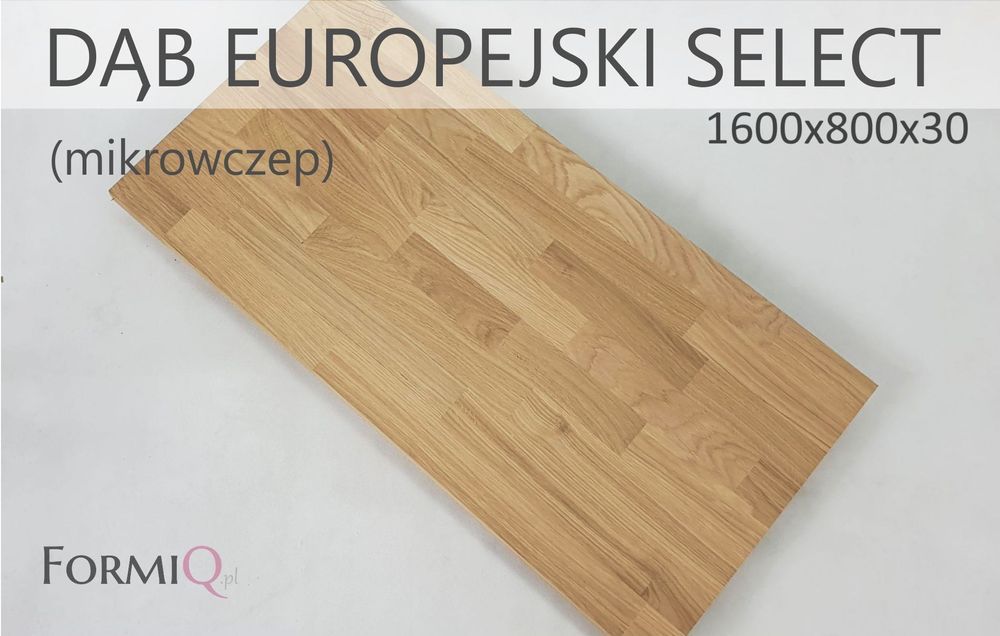 Blat do biurka drewno dąb europejski select 1600x800x30