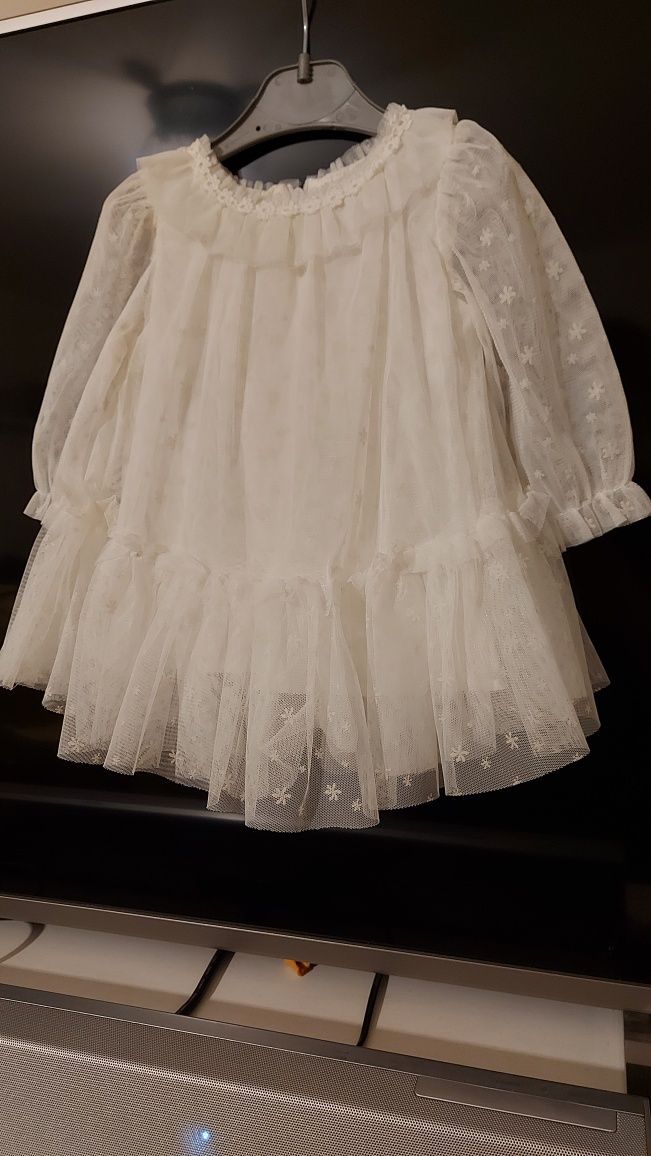 Sukienka na chrzest, roczek 68