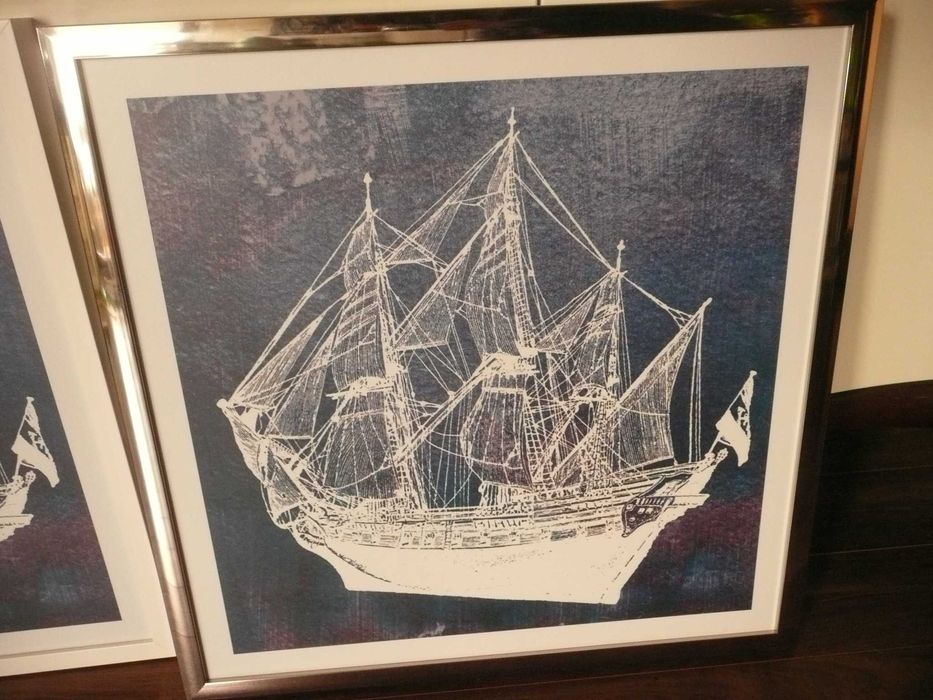 2x obrazy ŻAGLOWCE  kpl. w ramach WESTWING