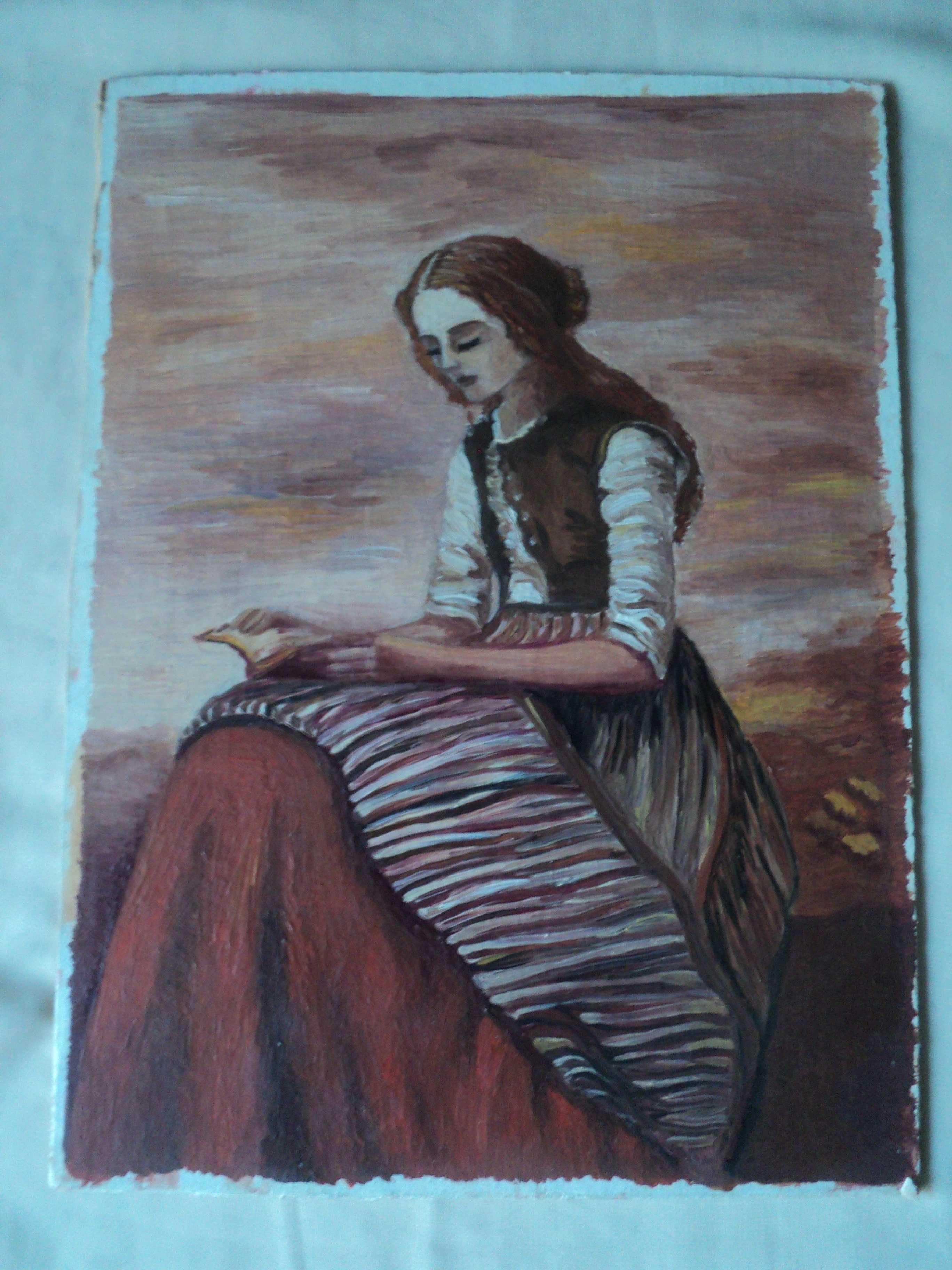картина девушка картина масло картина портрет книга картина маслом