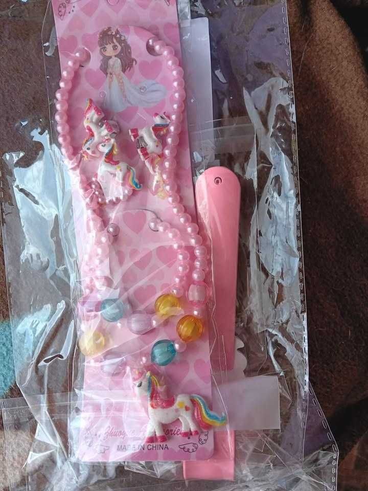 Conjunto bijutaria relógio unicórnio para criança